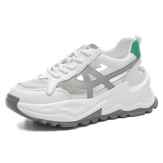 Damen Modische und komfortable Sneakers mit atmungsaktivem Mesh-Heel und stoßdämpfendem Fußbett EB