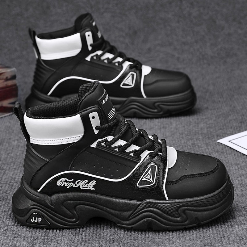 Herren High-Top City-Plateau-Sneaker mit skulpturierter Wellenlaufsohle, gepolstertem Knöchelkragen und griffiger Offroad-Traktion EB