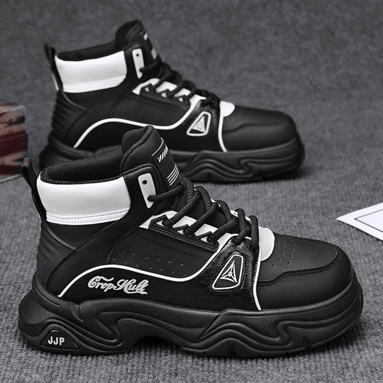 Herren High-Top City-Plateau-Sneaker mit skulpturierter Wellenlaufsohle, gepolstertem Knöchelkragen und griffiger Offroad-Traktion EB