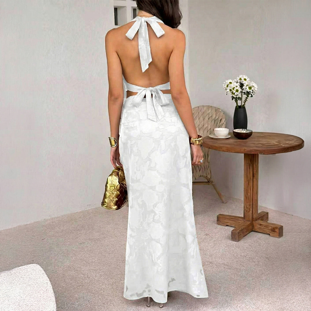 Damen Maxikleid mit elegantem Wickelausschnitt und floralem Design EB