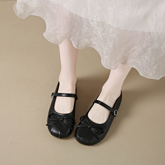 Damen Ballerinas mit verstellbarem Riemen und schickem Schleifen-Detail EB