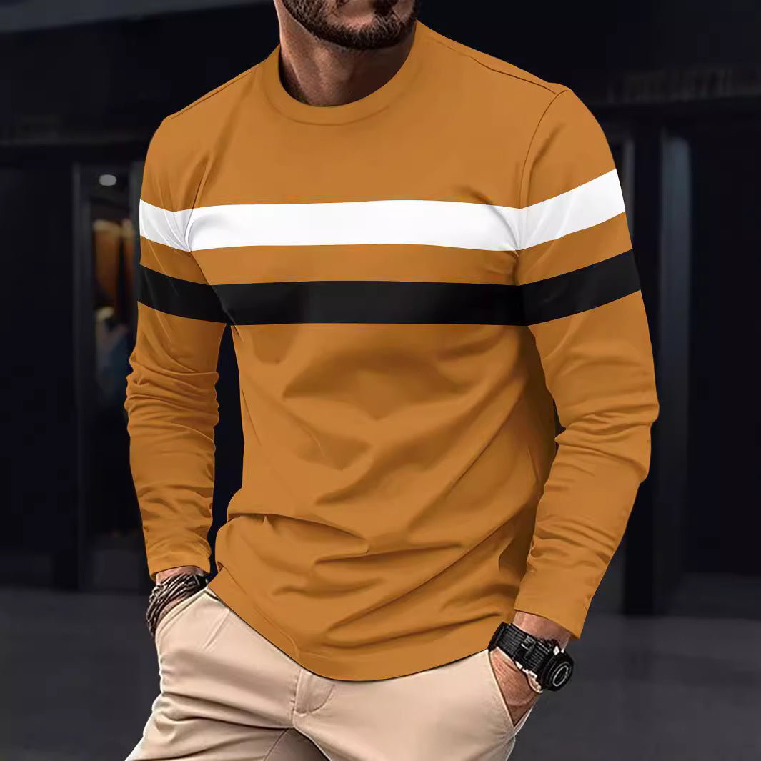 Herren modisches Langarmshirt mit sportlichen Streifen EB