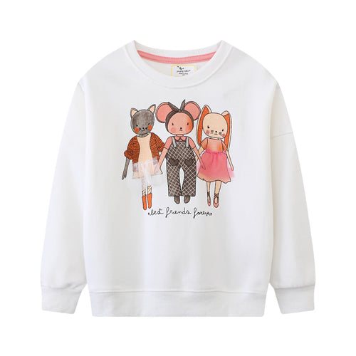 Mädchen Sweatshirt mit kreativer Tierapplikation EB