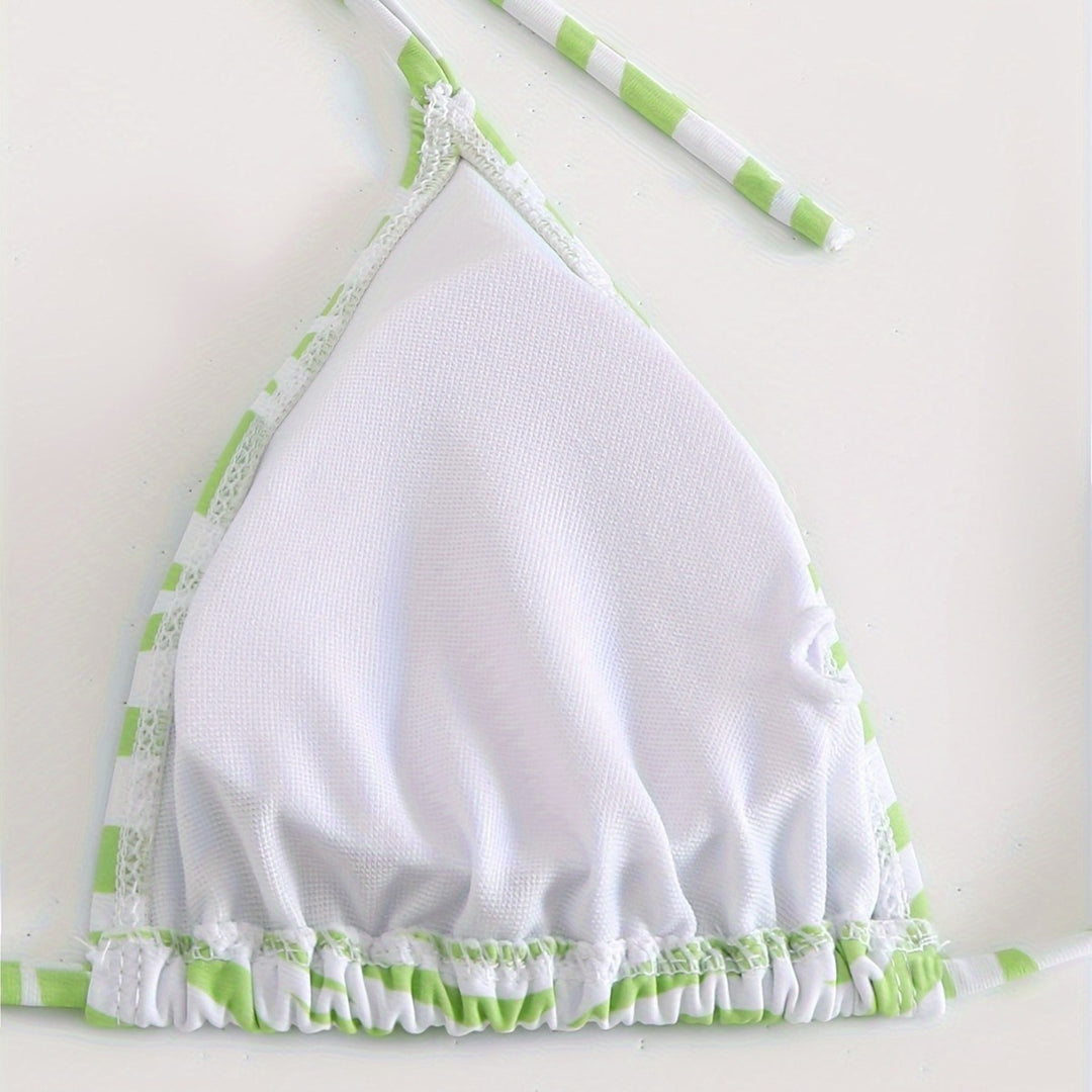 Damen Triangel-Bikini Set mit modischer Wickeltunika EB