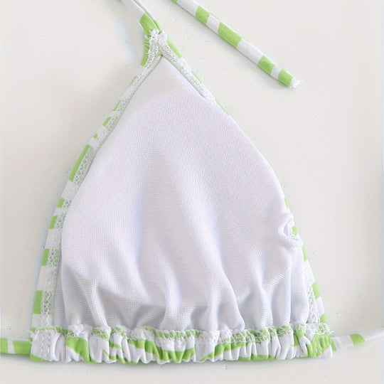 Damen Triangel-Bikini Set mit modischer Wickeltunika EB