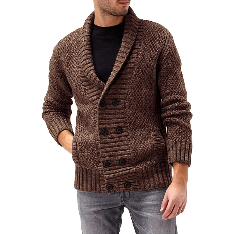 Herren Strickjacke mit doppelter Knopfleiste und modernem Strukturdesign EB