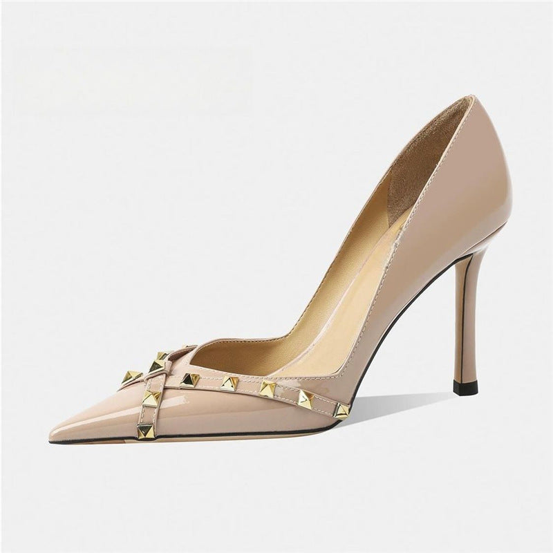 Damen elegante Stiletto-Pumps mit ausgefallenem Schnallen-Design EB