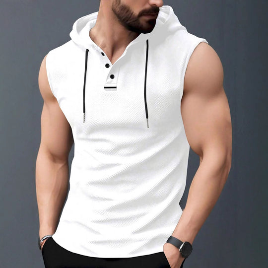 Herren ärmelloses Hoodie-Shirt mit strukturierter Oberfläche EB