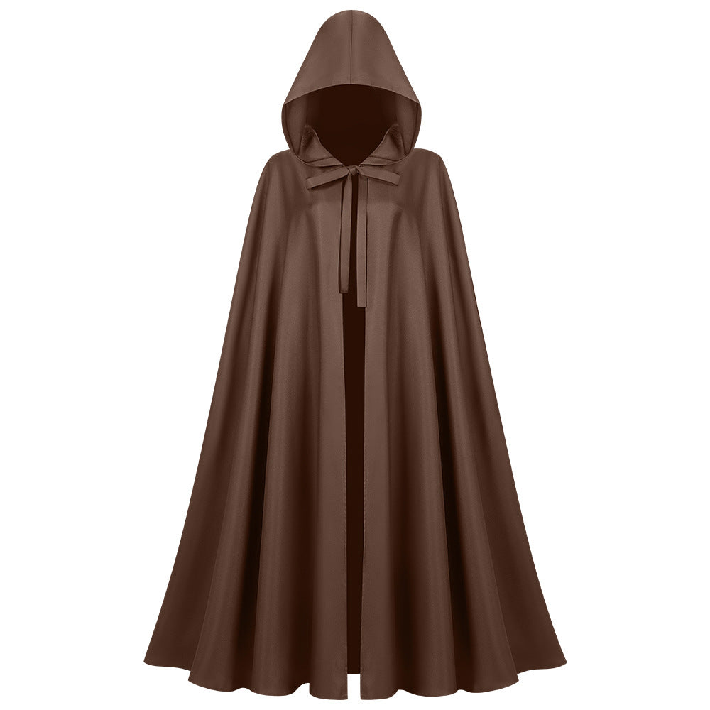Unisex nan langer Kapuzenumhang aus wasserabweisendem Polyester mit vollem Rundschnitt und BindEband Eb