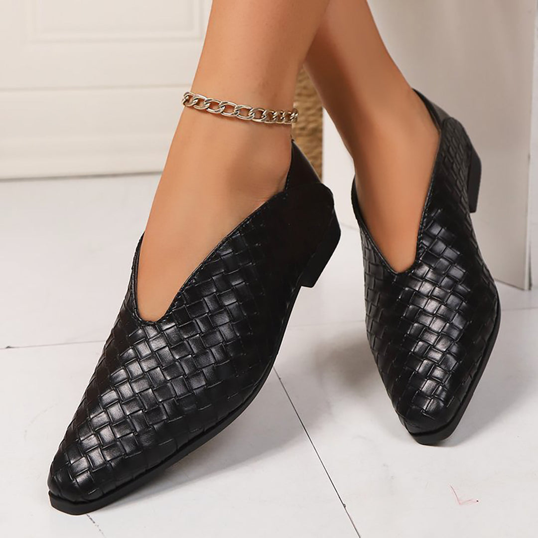 Damen Elegante Mokassins mit geflochtenem Design und bequemer Sohle EB