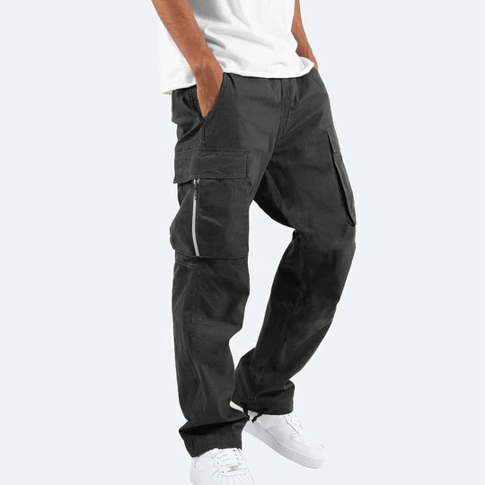 Herren robuste Cargo-Jeans mit seitlichen Reißverschlusstaschen EB