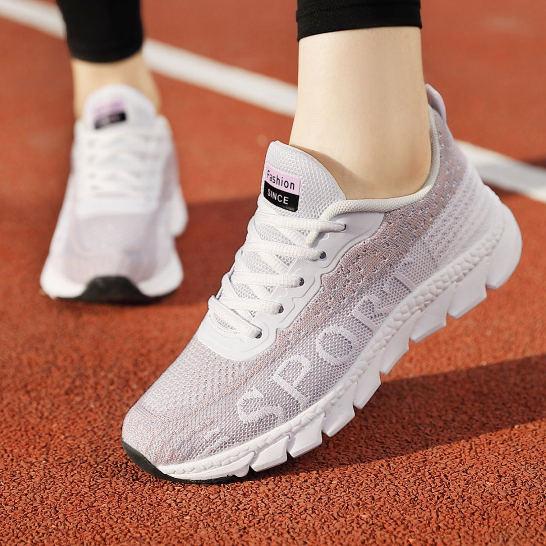 Damen Sportliche Sneakers mit atmungsaktiver Mesh-Oberfläche EB