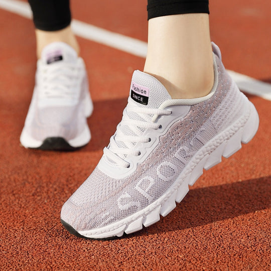 Damen Sportliche Sneakers mit atmungsaktiver Mesh-Oberfläche EB