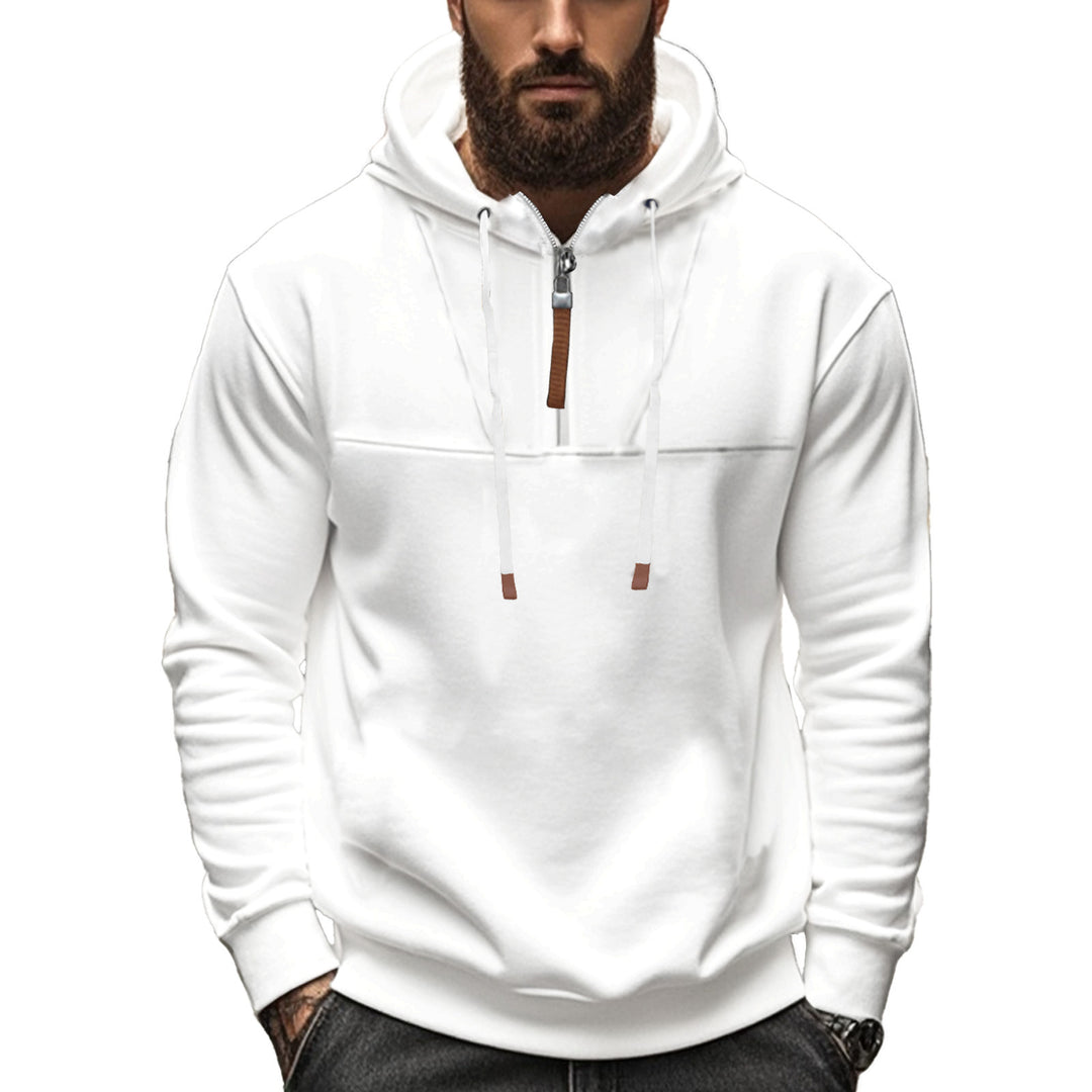 Herren Kapuzensweater mit halbem Reißverschluss und modernem Schnitt EB