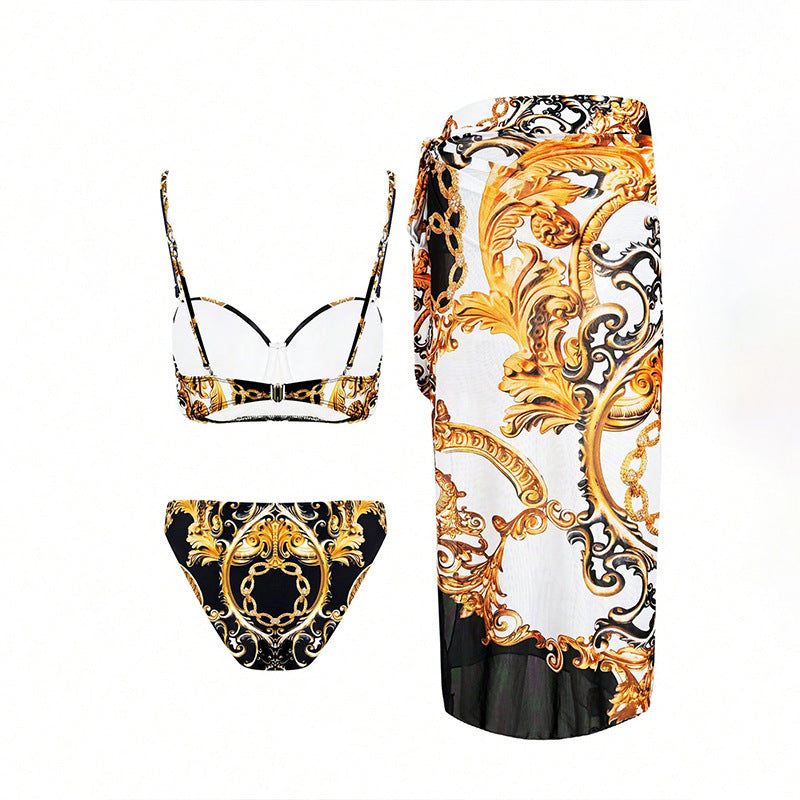 Damen Bikini-Set mit elegantem Rüschenrock und modischem Oberteil EB