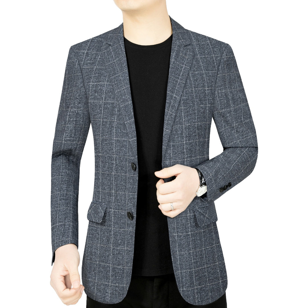 Herren Modernes Einreihiges City-Blazer mit aufgesetzten Taschen und leichter Halbfütterung EB