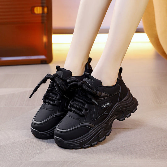 Damen modische Lauf-Sneaker mit dicker Profilsohle und atmungsaktivem Obermaterial EB