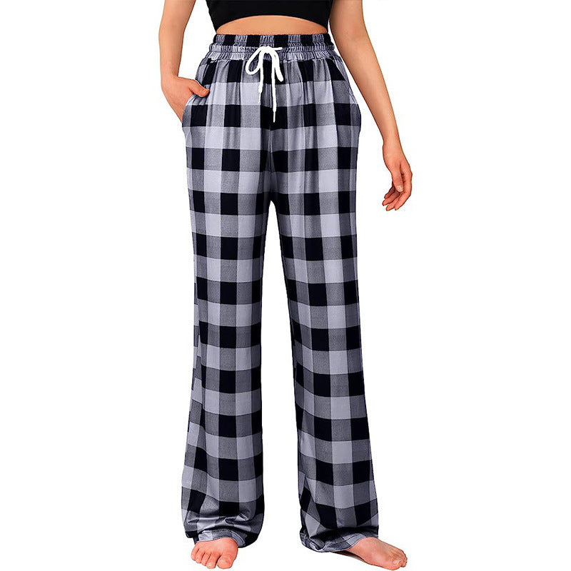 Damen Relaxed Fit Karierte Loungehose EB