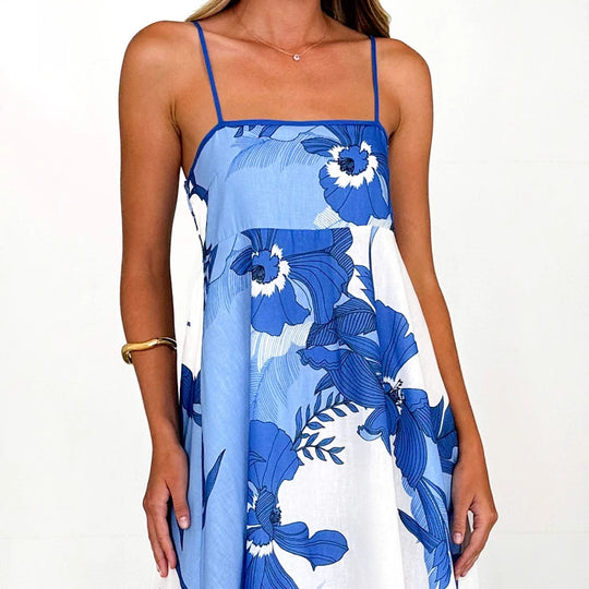 Damen Maxikleid mit verspieltem Blumendesign und ausgeschnittenen Details EB