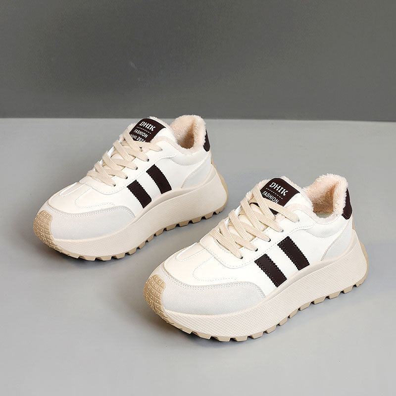 Damen gemütliche und stylische Sneakers mit kuscheligem Innenfutter EB