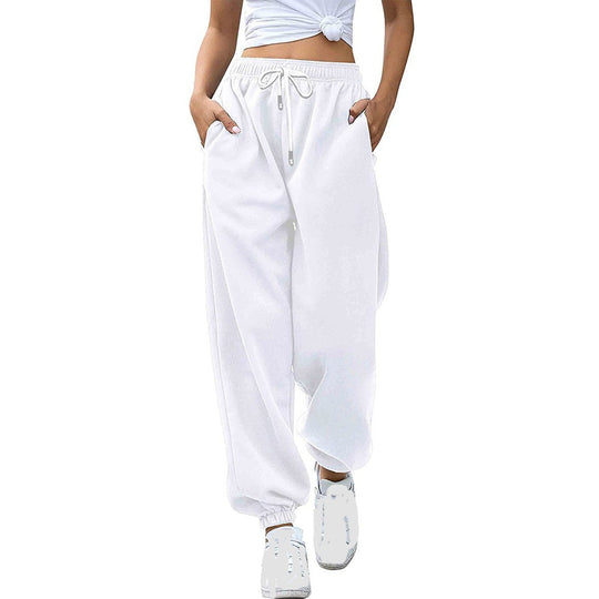 Damen nan lässige Jogginghose mit hohem Bund elastischen Knöchelabschlüssen und weichem Fleecefutter EB