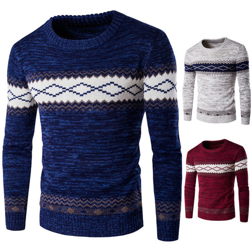 Herren modischer Strickpullover mit grafischem Muster EB