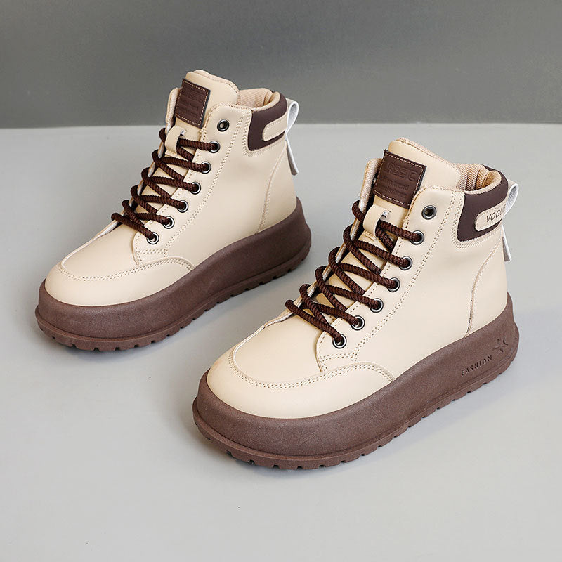 Damen modische High-Top Sneakers mit rutschfester Sohle und praktischem Schnürsystem EB