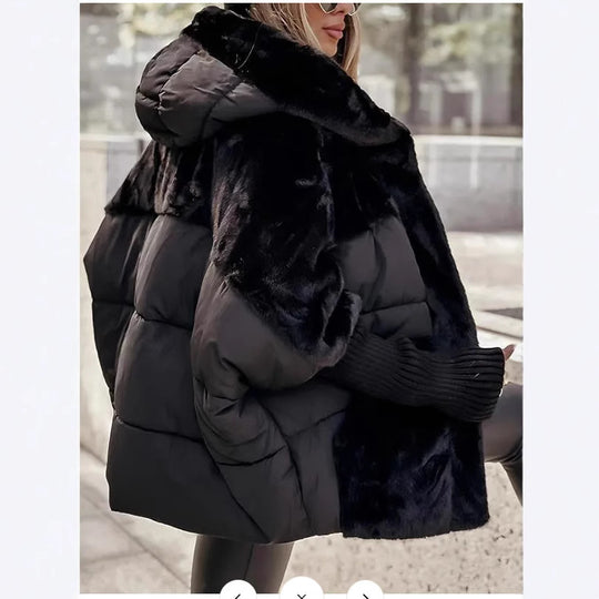 Damen Fleece-Wendejacke mit voluminösem Schnitt und hohem Kragen EB