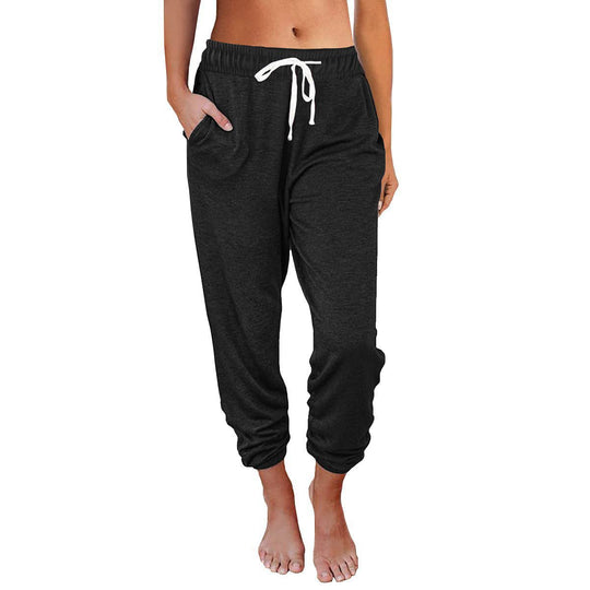 Damen bequeme Sweatpants mit Kordelzug und praktischen Taschen EB