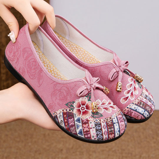 Damen Handbestickte Ballerinas EB