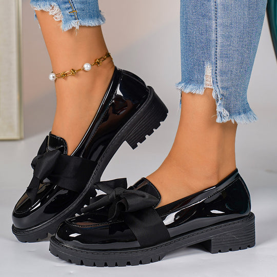 Damen Mokassin-Schuhe mit eleganter Schleifenapplikation EB