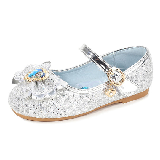 Mädchen Glitzernde Ballerinas mit Blumendekor EB