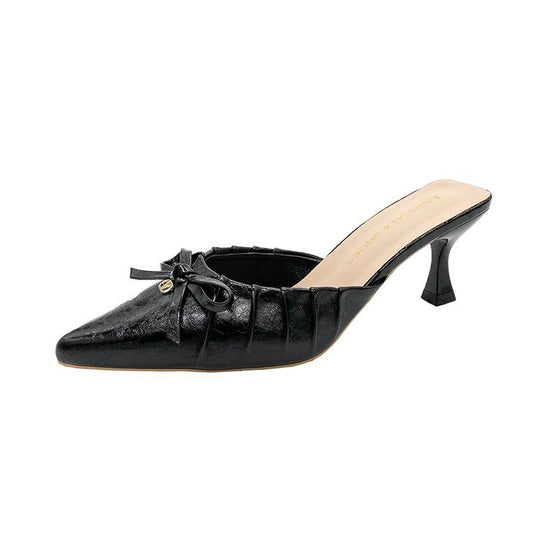 Damen elegante Slingback-Pumps mit dekorativem Rüschendesign EB