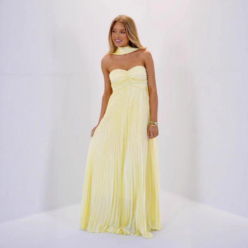 Damen elegante Maxi-Röcke mit Faltenwurf EB
