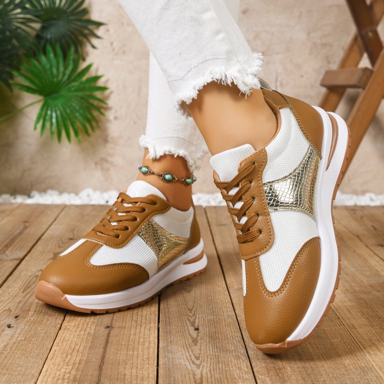 Damen modische Sneaker mit atmungsaktiver Oberflächenstruktur und leichtgewichtiger Dämpfung EB