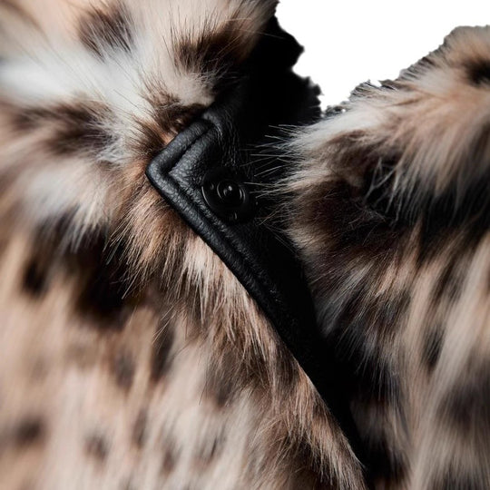 Damen Modische Leopardenmuster Kunstpelzjacke EB