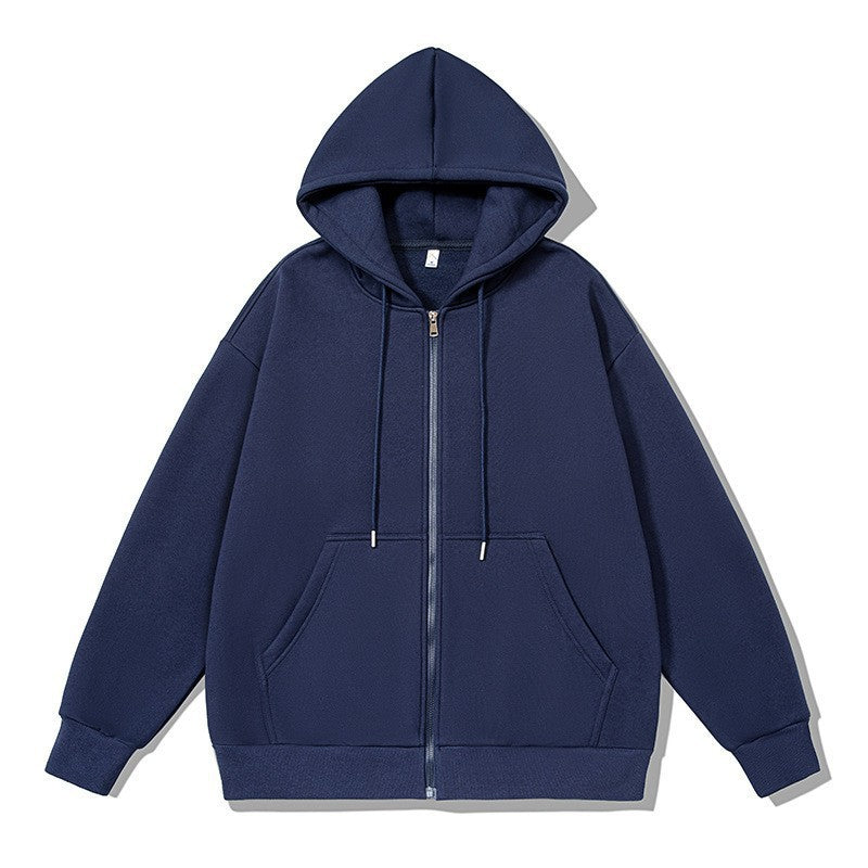 Unisex oversized Kapuzenjacke mit ausladendem Schulterschnitt, durchgehendem Reißverschluss und French-Terry EB