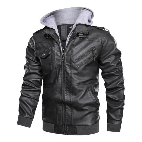 Herren lässige jacke mit abnehmbarer Kapuze und funktionalen Taschen EB