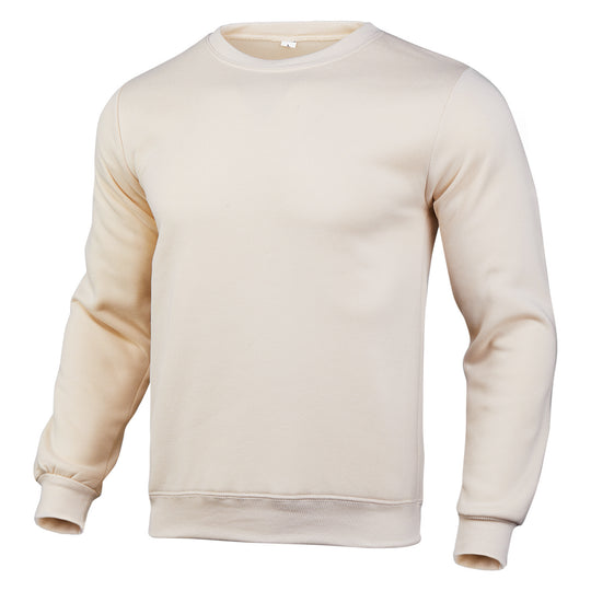 Herren nan klassisches Rundhals-Sweatshirt mit weichem Fleece-Innenfutter, geripptem Saum und verstärkten Nähten EB