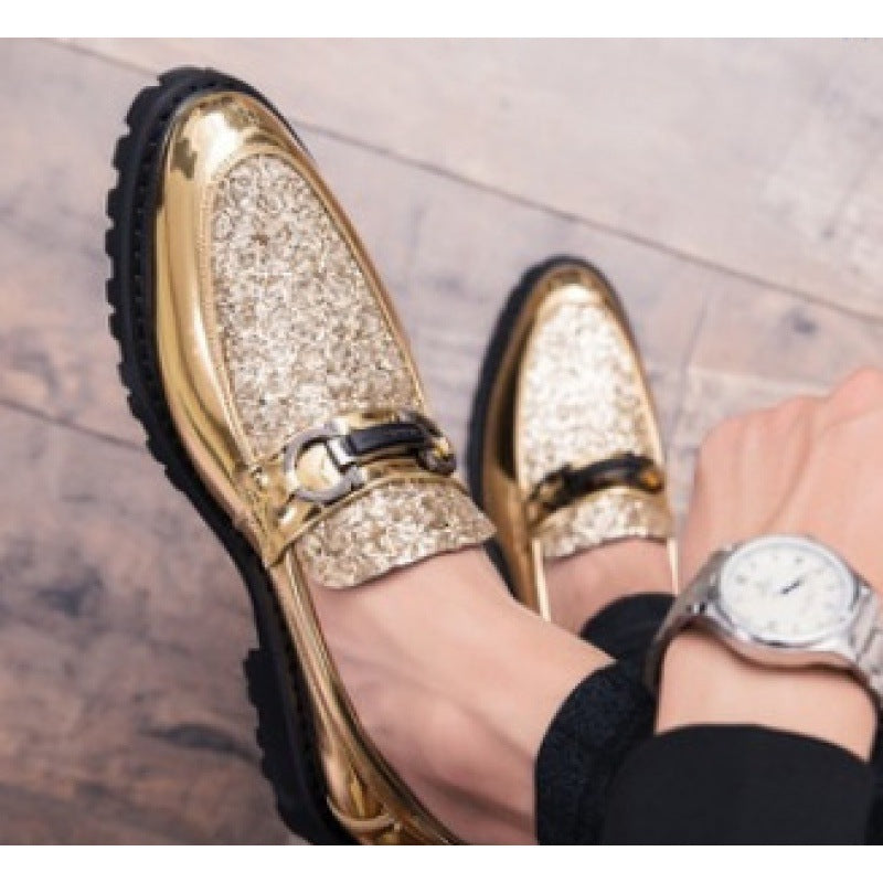 Damen Elegante Mokassins mit glitzerndem Obermaterial und modischem Design EB