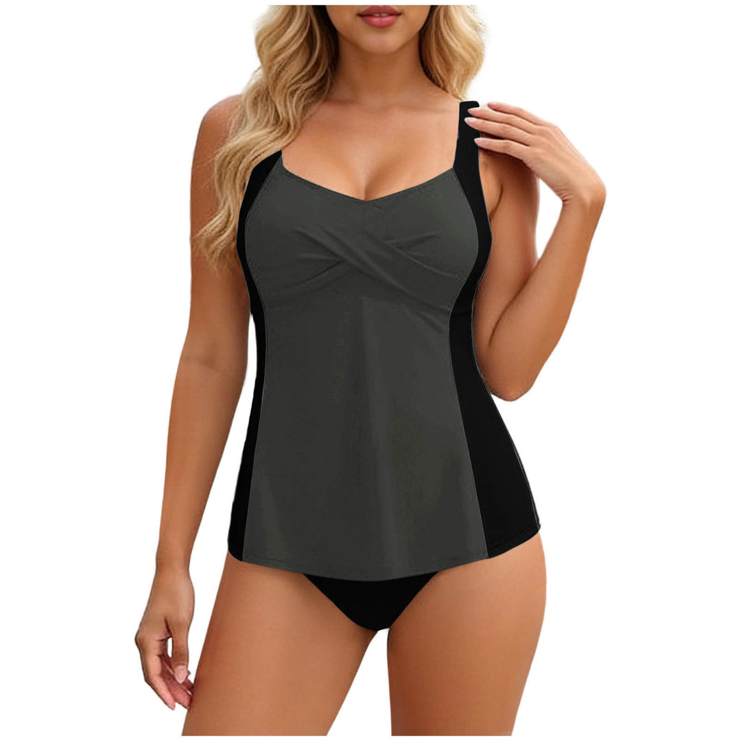 Damen Tankini mit elegantem Wickeldesign und figurformenden Einsätzen EB