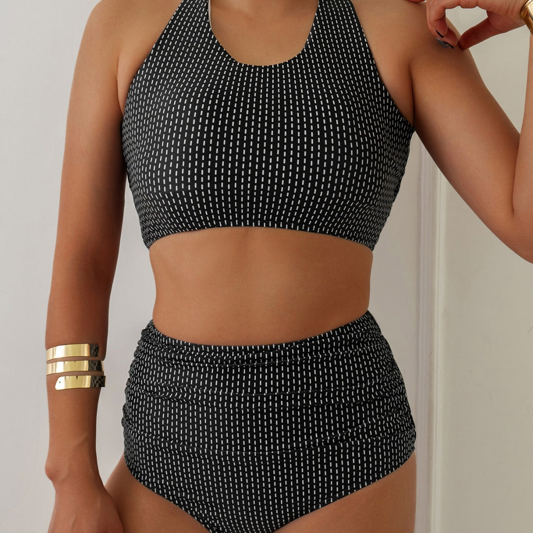 Damen Bikiniset mit hoch geschnittenen Unterteilen und Raffung EB