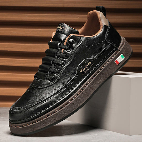 Damen Modische Ledersneaker mit dämpfender Laufsohle und eleganter Naht EB