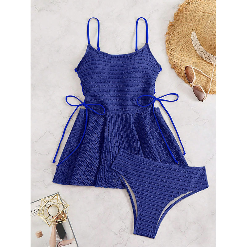 Damen Tankini-Set mit elastischer Raffung und verstellbaren Trägern EB