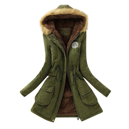 EB | Winter Taille Kordelzug Fell Kapuzenjacke
