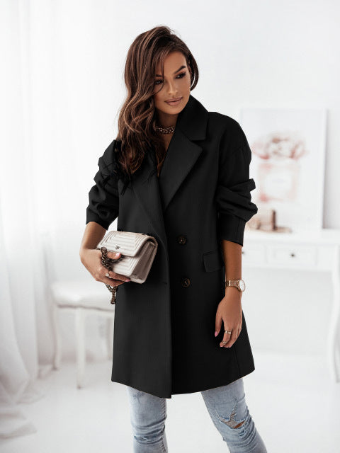 Damen klassischer Oversized-Blazer mit elegantem Revers EB