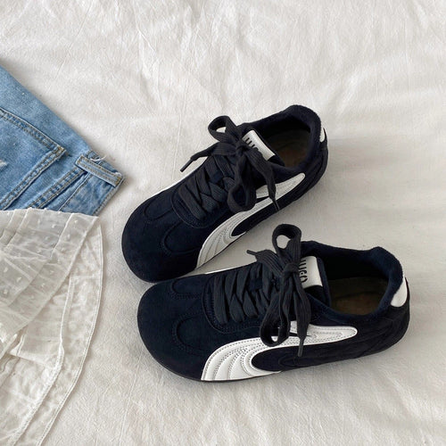 Damen Sportliche Sneaker mit Veloursleder-Obermaterial und gepolsterter Innensohle EB