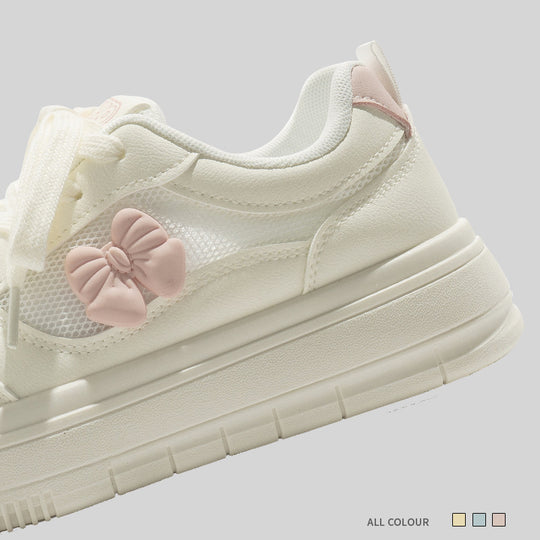 Damen Sneaker mit verspieltem Schleifenmotiv und bequemer Dämpfung EB