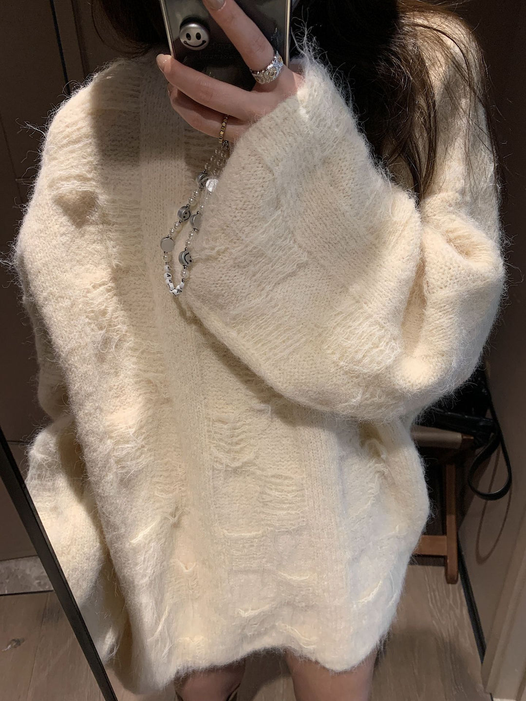 Damen Oversized Strickpullover im lässigen Pullover-Stil EB