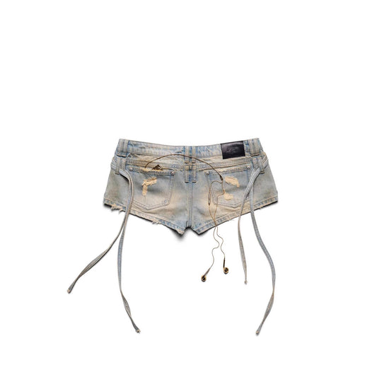 Damen Stylish Denim-Shorts mit verstellbarem Bund EB